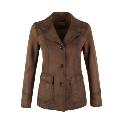 Evangel Kahve Kadın Süet Blazer Ceket