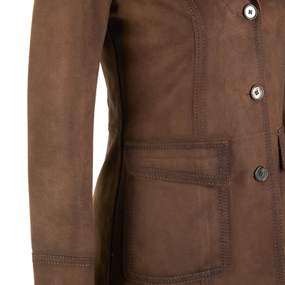 Evangel Kahve Kadın Süet Blazer Ceket