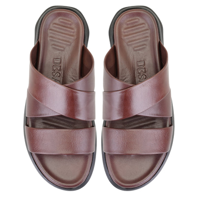 Evelin Kahve Erkek Deri Terlik