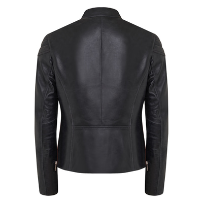 Ewelina Lacivert Kadın Fit Deri Ceket