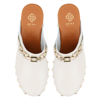 Falken Beyaz Kadın Topuklu Deri Sabo