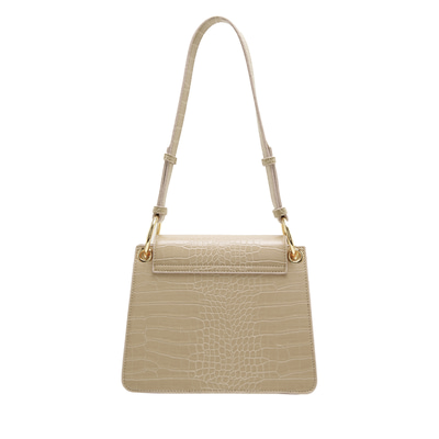 Fayetta Ekru Kadın Zincir Detaylı Omuz Çantası