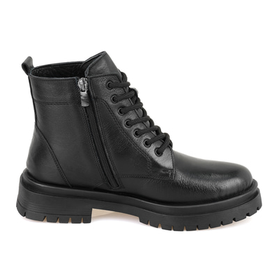 Fenris Siyah Kadın Fermuarlı Deri Bot