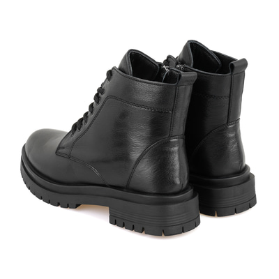 Fenris Siyah Kadın Fermuarlı Deri Bot