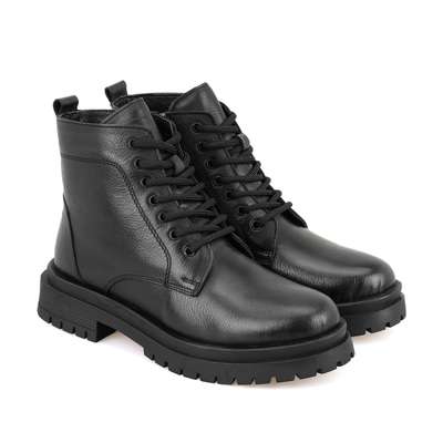 Fenris Siyah Kadın Fermuarlı Deri Bot