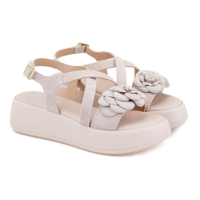 Fifne Bej Kadın Dolgu Tabanlı Süet Deri Sandalet