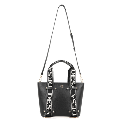 Flieder Siyah Kadın Desa Logo Askılı Deri El Çantası