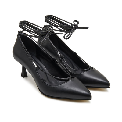 Follafe Siyah Kadın Deri Klasik Ayakkabı