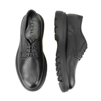 Fyola Siyah Erkek Deri Günlük Ayakkabı