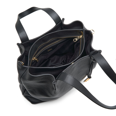 Galena Siyah Kadın Deri El Çantası