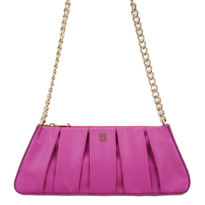 Geranie Pembe Kadın Zincir Detaylı Deri Omuz Çantası