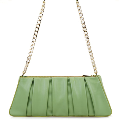 Geranie Yeşil Kadın Zincir Detaylı Deri Omuz Çantası
