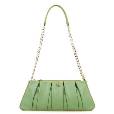 Geranie Yeşil Kadın Zincir Detaylı Deri Omuz Çantası