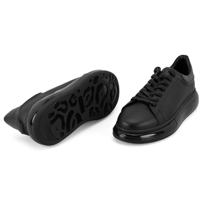 Gianni Siyah Erkek Deri Spor Ayakkabı