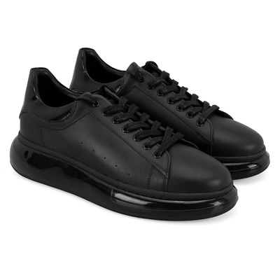 Gianni Siyah Erkek Deri Spor Ayakkabı