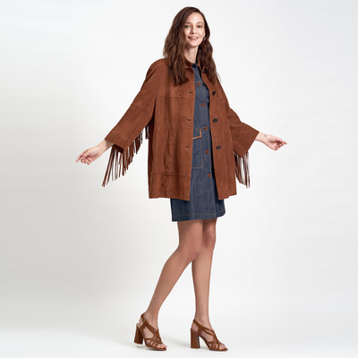 Giona Kadın Süet Püsküllü Ceket