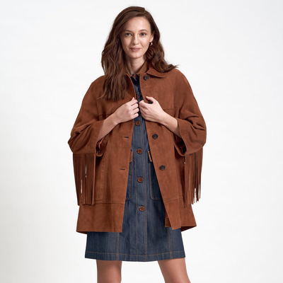 Giona Kadın Süet Püsküllü Ceket