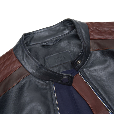 Giona Lacivert Kadın Deri Ceket