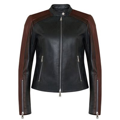 Giona Lacivert Kadın Deri Ceket