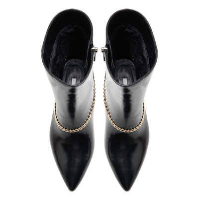 Grano Siyah Kadın Zincir Detaylı Deri Bot