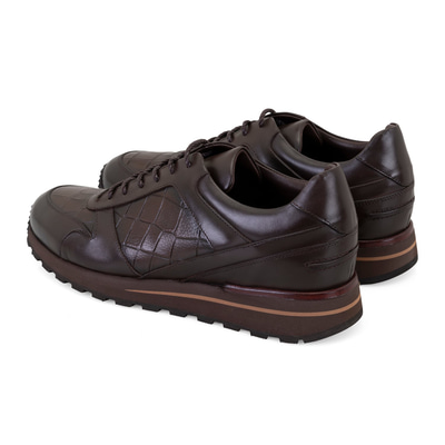 Greyson Kahve Erkek Kroko Baskılı Deri Günlük Ayakkabı