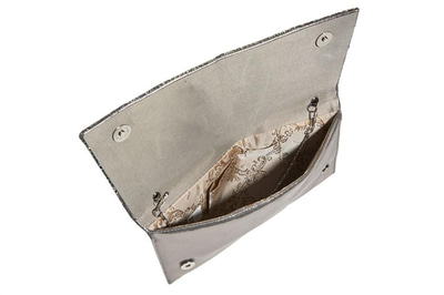 Gri Ernest Zincir Detaylı Kadın Gece Çantası