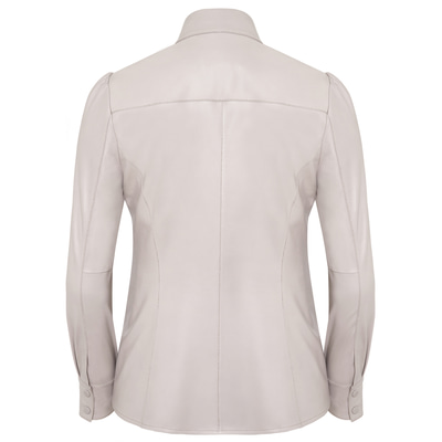 Gri Giolla Kadın Deri Gömlek