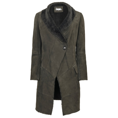 Gri Joanna Kadın Kürk Kaban