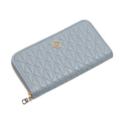 Gri Kapitone Kadın Deri Cüzdan