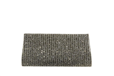 Gri Stengel Zincir Detaylı Kadın Gece Çantası