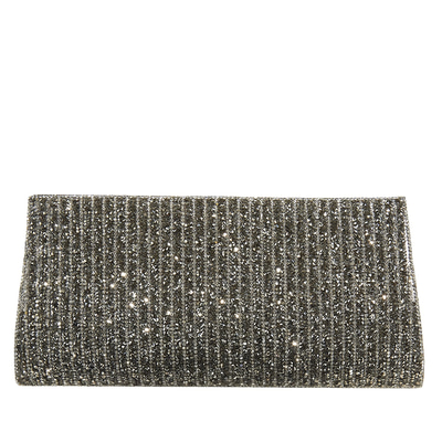 Gri Stengel Zincir Detaylı Kadın Gece Çantası