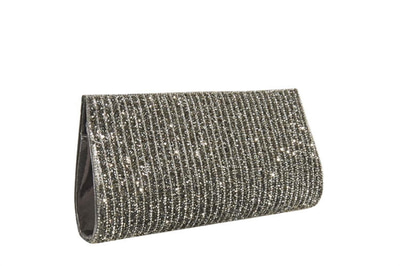 Gri Stengel Zincir Detaylı Kadın Gece Çantası