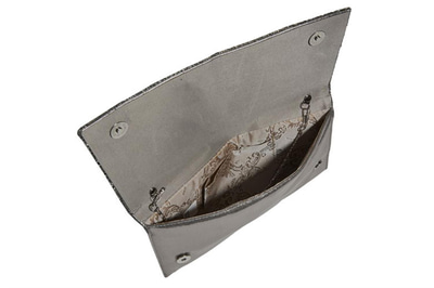 Gri Tulipe Zincir Detaylı Kadın Gece Çantası