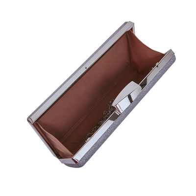 Gümüş Daisy Zincir Detaylı Kadın Gece Çantası