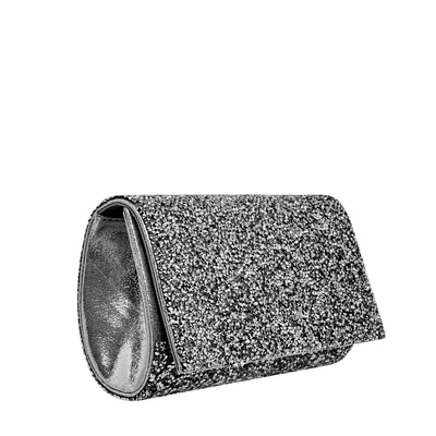 Gümüş Plant Zincir Detaylı Kadın Gece Çantası