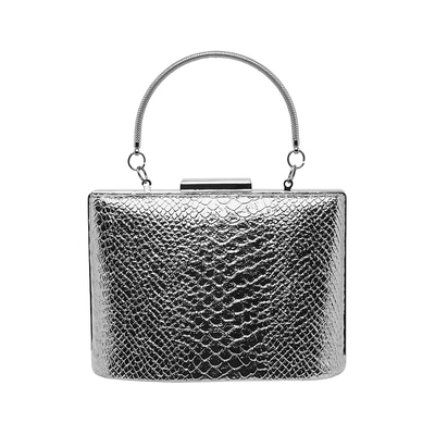 Gümüş Tulip Zincir Detaylı Kadın Gece Çantası