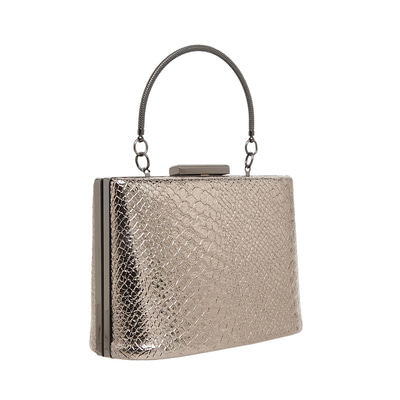 Gümüş Tulip Zincir Detaylı Kadın Gece Çantası