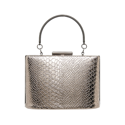 Gümüş Tulip Zincir Detaylı Kadın Gece Çantası