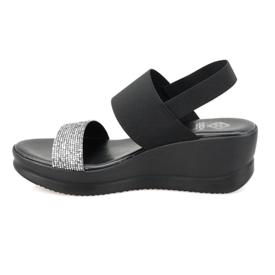 Haille Siyah Kadın Dolgu Topuklu Sandalet