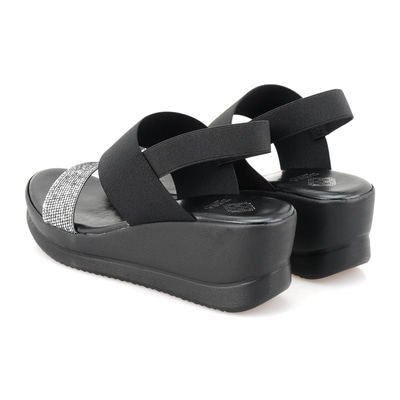 Haille Siyah Kadın Dolgu Topuklu Sandalet