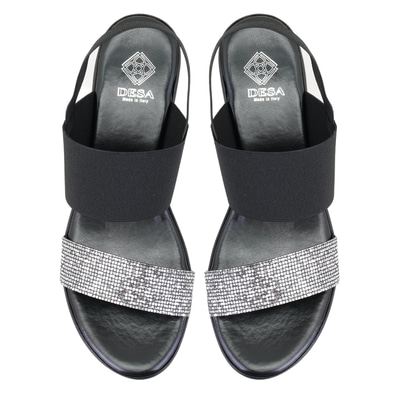 Haille Siyah Kadın Dolgu Topuklu Sandalet