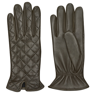 Haki Kadın Kapitone Deri Eldiven