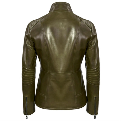 Haki Viviane Kadın Deri Kaban