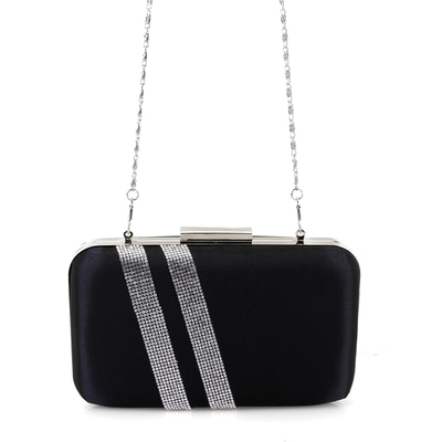 Hallie Siyah Kadın Parlak Taş Detaylı Gece Çantası