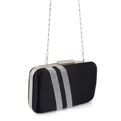 Hallie Siyah Kadın Parlak Taş Detaylı Gece Çantası