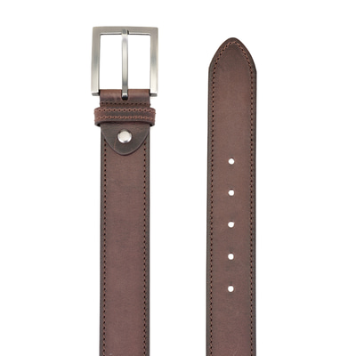 Harvey Kahve Erkek Vintage Spor Deri Kemer