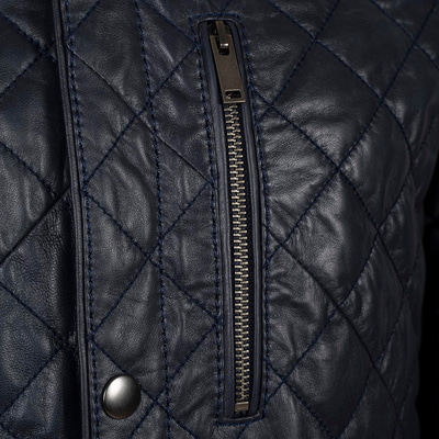 (Hatalı Görsel)Erkek Koyu Kahve Kapitone Deri Ceket