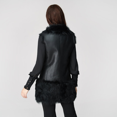 Ikeme Kadın Çift Taraflı Kürk Yelek