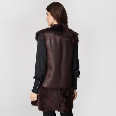 Ikeme Kadın Çift Taraflı Kürk Yelek