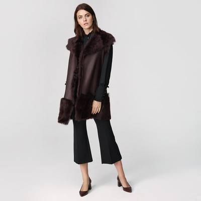 Ikeme Kadın Çift Taraflı Kürk Yelek